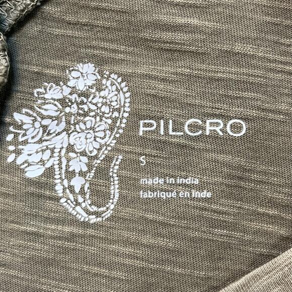 Pilcro Anthropologie Women’s Olive Wash Ruffled Sleeve‎ Open Back Long Sleeve S - Picture 5 of 7